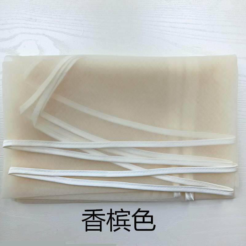 推荐新娘头纱缎布包边白色香槟色短款单层韩版简约包边头纱