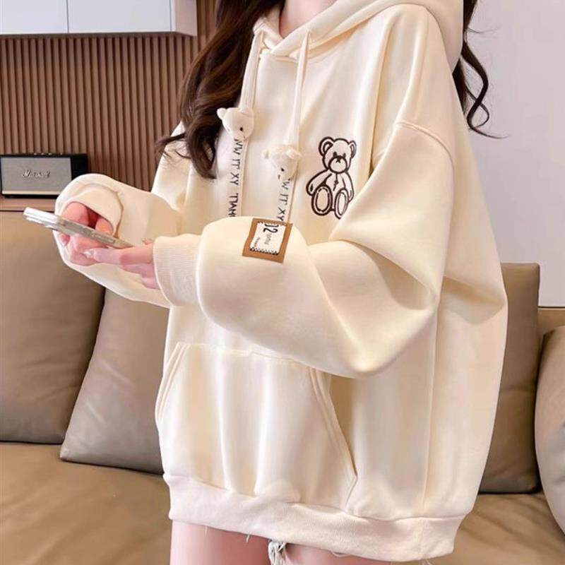 好货韩系连帽卫衣秋冬15初中学生13少女12岁大童休闲宽松上衣女慵