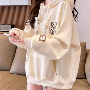 好货韩系连帽卫衣秋冬15初中学生13少女12岁大童休闲宽松上衣女慵