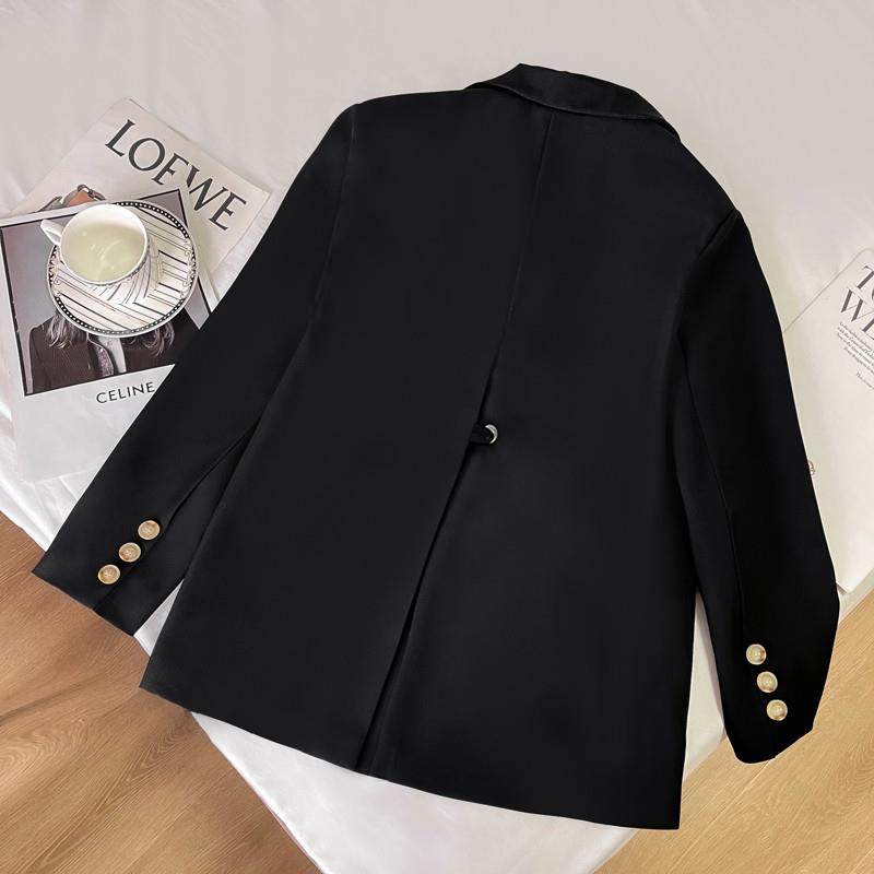 黑色小西装外套女小个子2023爆款春秋季高级感小众设计感休闲西服