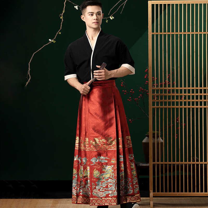 好货新中式马面裙男款汉服