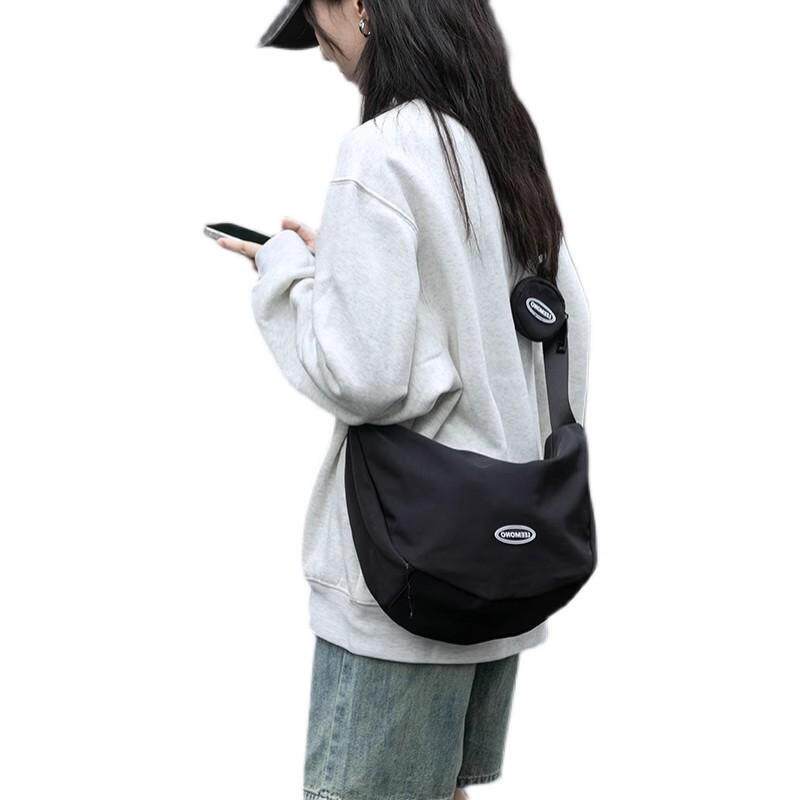 好货2025新款时尚包包女韩系慵懒风斜挎包休闲运动单肩月牙饺子包