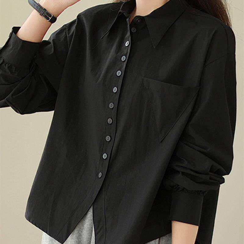 好货长袖衬衫女春秋2025新款大码显瘦短款轻奢高级感休闲衬衣上衣