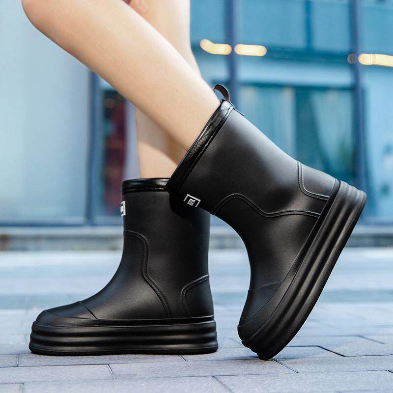 好货雨鞋女款时尚外穿中筒女防水防滑水鞋厚底雨靴雨天胶鞋厨房防