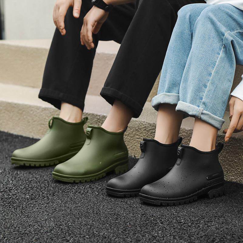 好货德系短筒防滑雨鞋男款防水鞋雨靴厨房厚底防滑耐磨胶鞋洗车钓