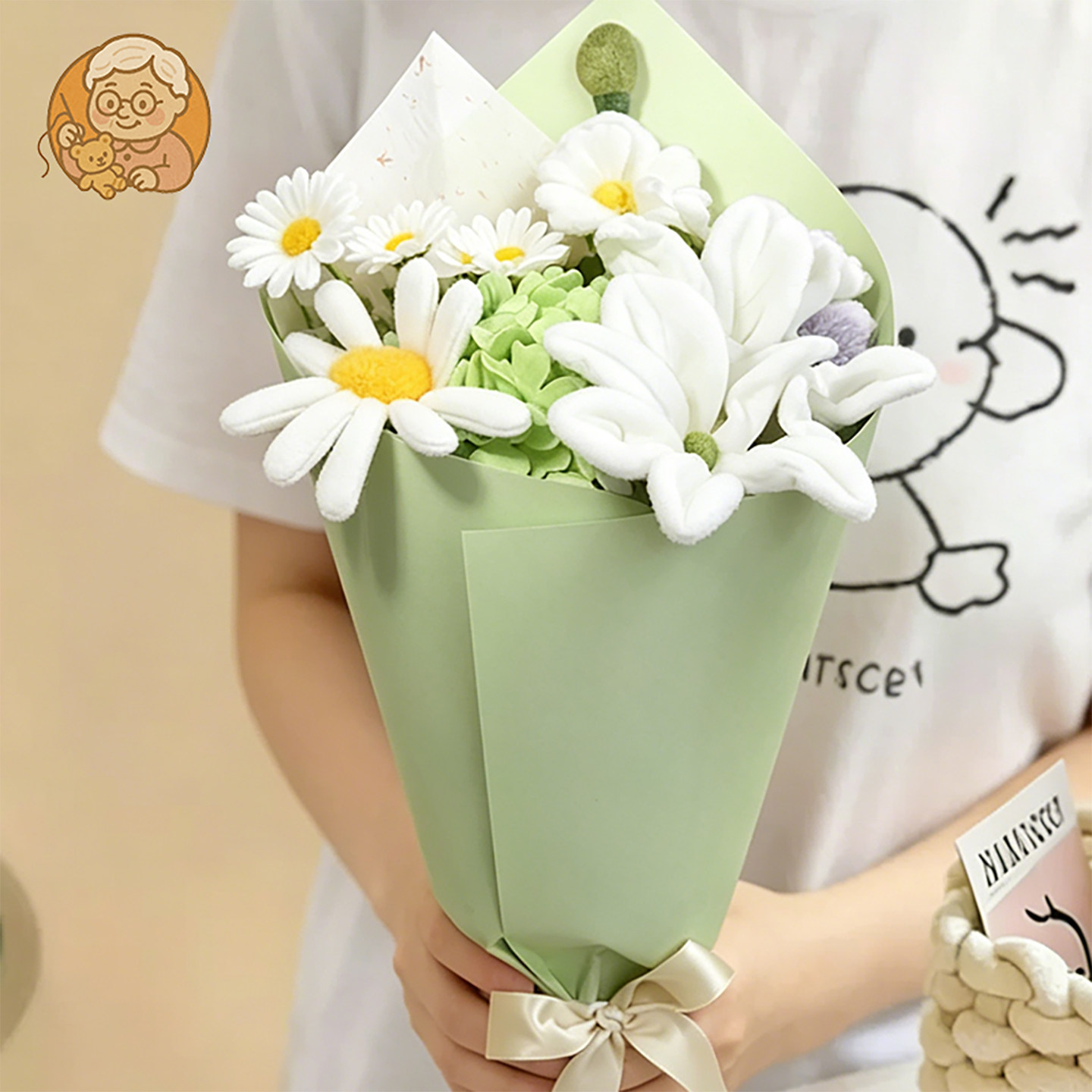 好外婆永生花毛绒花束生日礼物图片