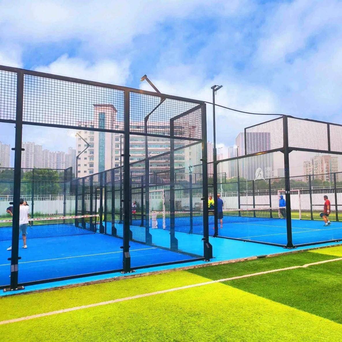 板式网球场padel court帕德尔法院桨球场地全景钢化玻璃板式网球