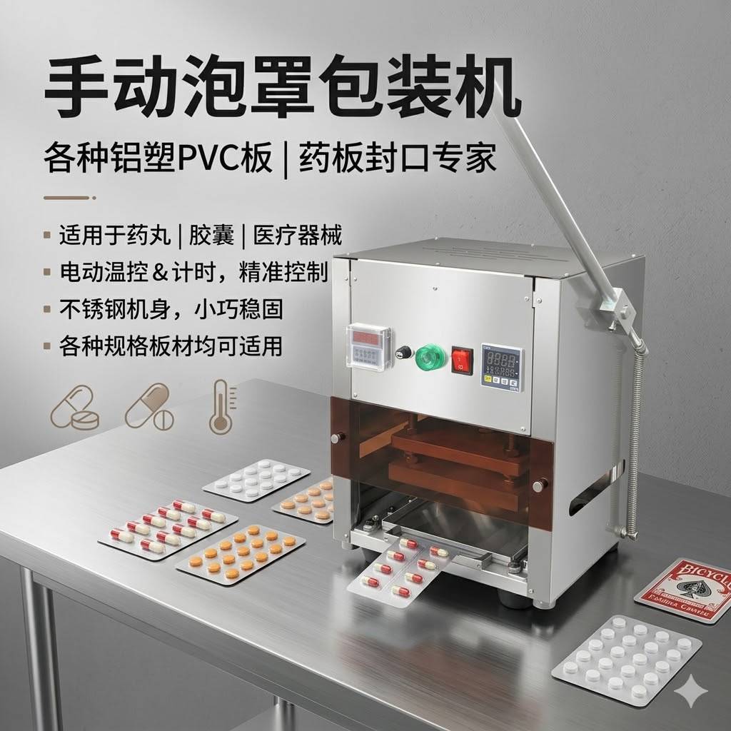 片剂铝塑包装机 药丸糖果泡罩机 胶囊多功能手动泡罩封口机