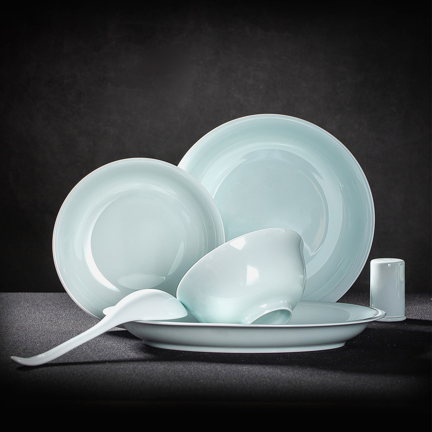 景德镇影青瓷中式高温瓷碗盘餐具