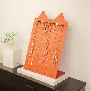 桌面工位台面金属洞洞板便携置物架展示板化妆首饰品收纳挂钩 立式