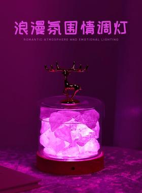 卧室氛围灯伴侣床头浪漫风情调声控睡眠夫啪啪房间妻小夜灯紫色行