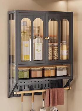 厨房壁挂调料置物架多功能挂柜墙上免打孔壁挂式调味料品收纳柜子