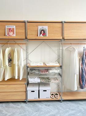 日式衣柜定制源头工厂定做一体收纳组装储物柜开放衣帽间组合家具