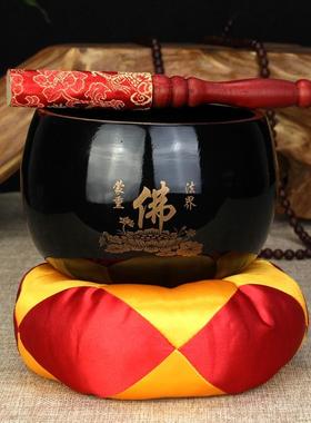 莲花铜磬 佛字铜钵 修行钵佛音碗颂钵佛具铜庆佛堂装饰法器铜钵盂