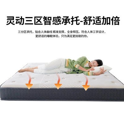 席梦思弹簧床垫家用卧室乳胶软垫厚20cm双人椰棕硬垫独立1.5米1.8