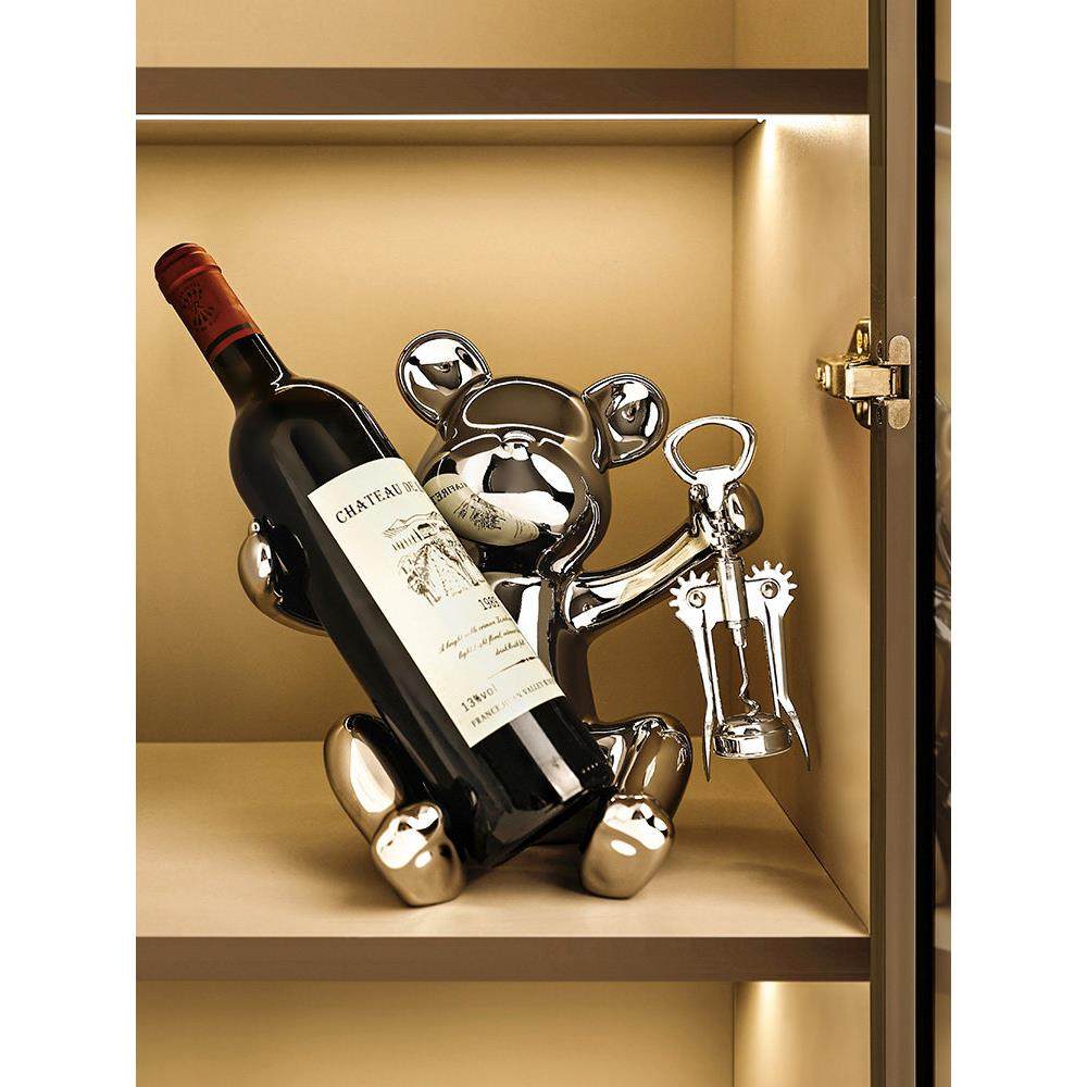 暴力熊红酒架摆件高级感小众轻奢高档家居客厅电视柜酒柜软装饰品,家居饰品,桌面摆件,淘宝优惠券,粉丝福利购,淘宝优惠卷