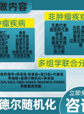 生信数据库挖掘分析代 TCGA GEO GBD UKB NHANES MIMIC ELSA OMIM