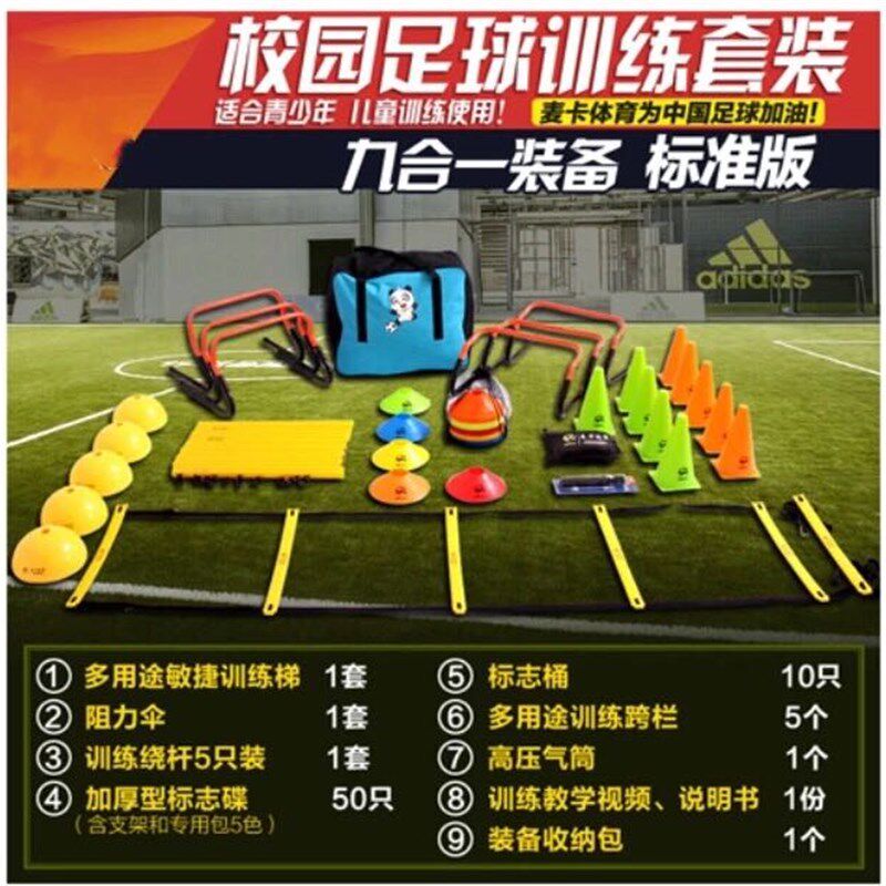足球训练器材标准版套q餐校园足球训练装备套装 标志碟敏捷梯器材
