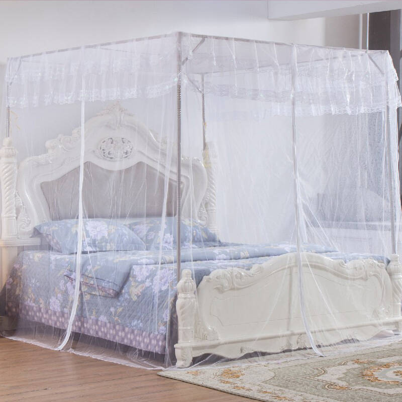 蚊帐三开门拉链式/重叠式落地宫廷家用不锈钢加粗1.8米1.5m可订做