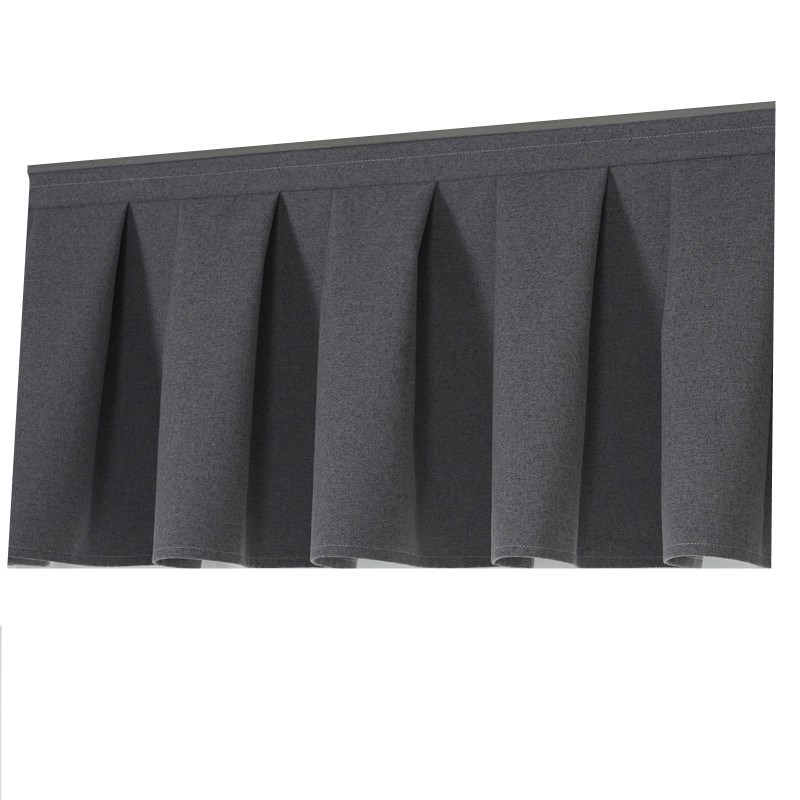 定制全遮光窗帘帘头成品窗幔头自粘魔术贴免安装顶上漏光飘窗帘头