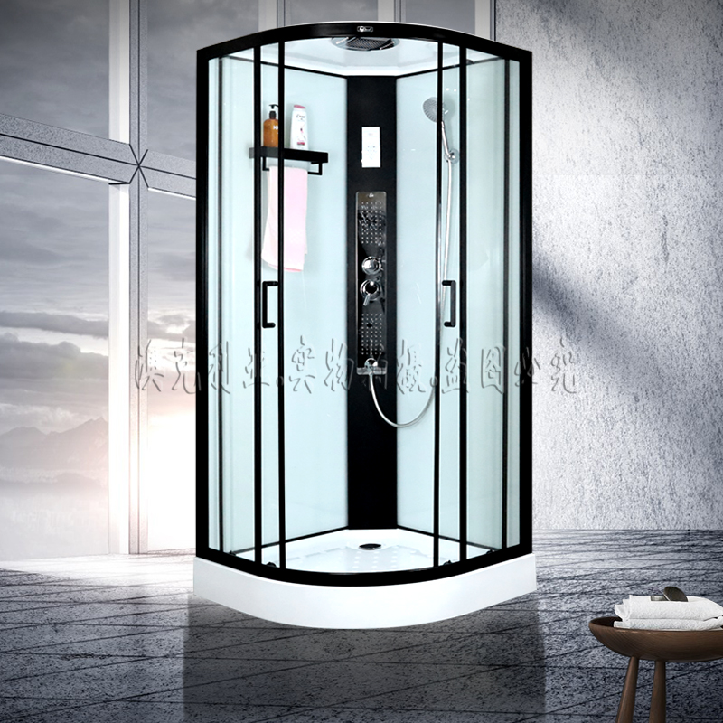 弧扇形一体式蒸汽淋浴房整体沐浴移门卫生间简易封闭玻璃隔断家用