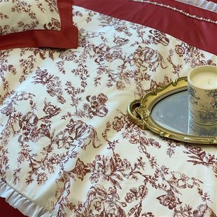 韩式 全棉婚庆四件套喜庆结婚印花被套红色新婚嫁床单婚房床上用