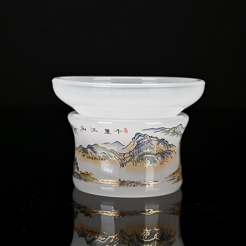 琉璃茶漏茶滤超细茶具配件不锈钢茶隔过滤网泡茶器茶水分离