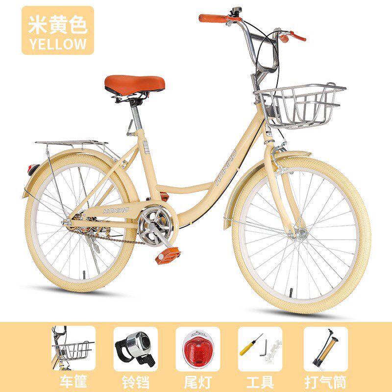 女式自行车大学生校园女士通勤成人学生轻便代步单车2224淑女新款