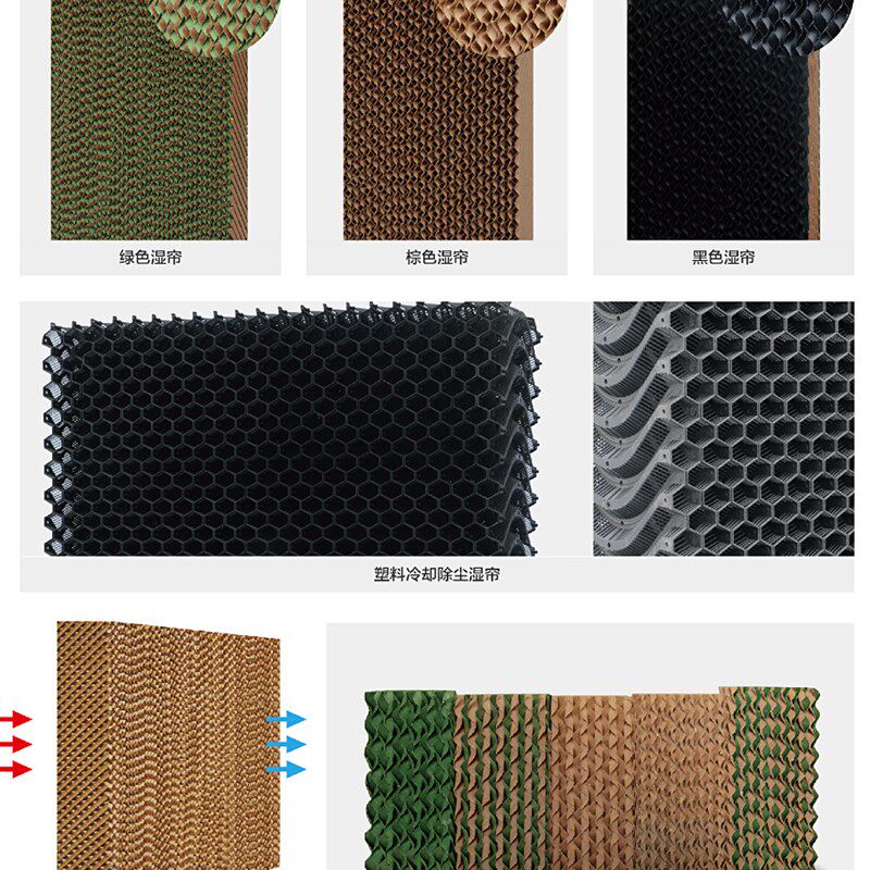 水帘墙湿帘纸养殖场通风保湿降温空调冷风机水帘纸大棚车间加湿