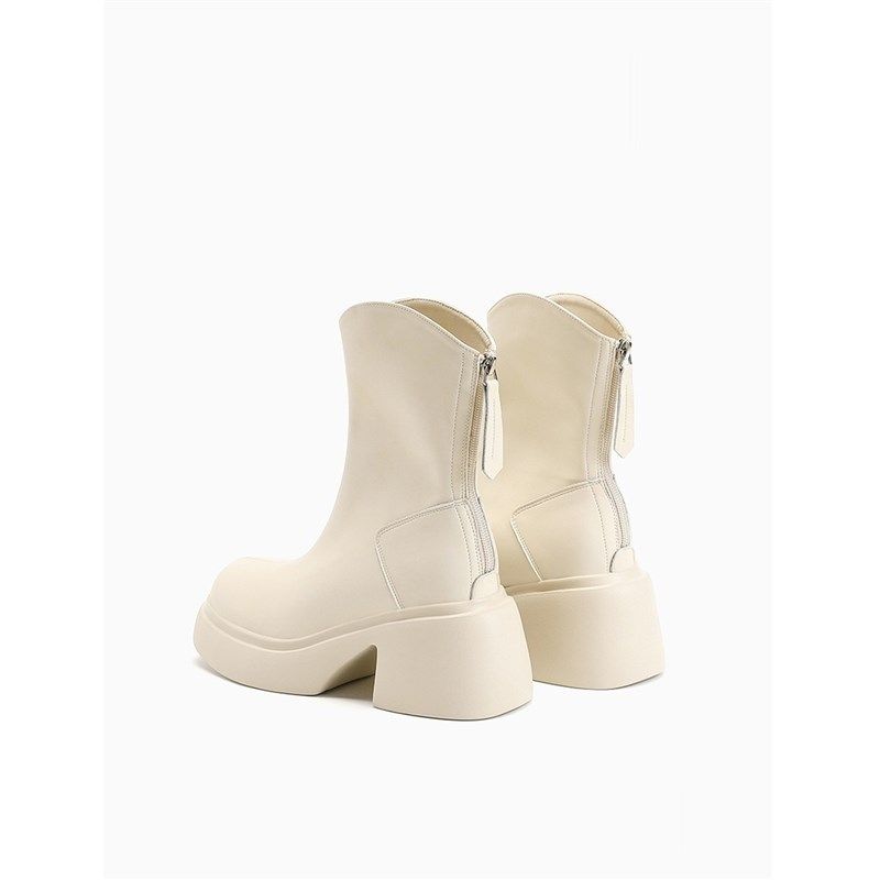 英伦风学院小个子马丁靴女2024新款中筒厚底短靴女冬季加绒白色靴,女鞋,马丁靴,淘宝优惠券,粉丝福利购,淘宝优惠卷