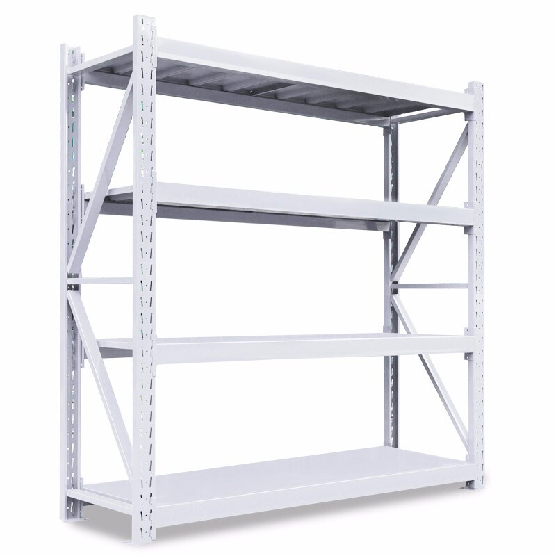 普伟 仓储货架服装多层收纳货架白色 货架仓储仓库置物架库房钢制