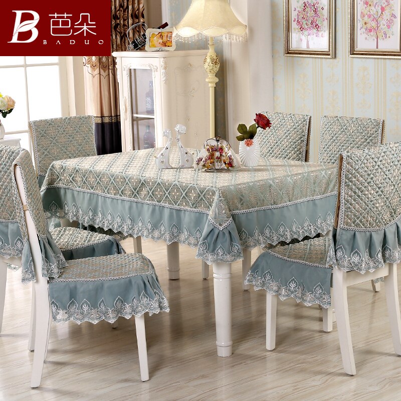 桌布布艺c欧式餐桌布椅套椅垫套装茶几长方形椅子套罩现代简约