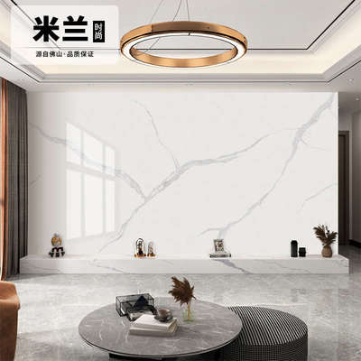 电视简约客厅墙连大板现代12u00x2400板背景瓷砖岩纹玄关地砖别墅