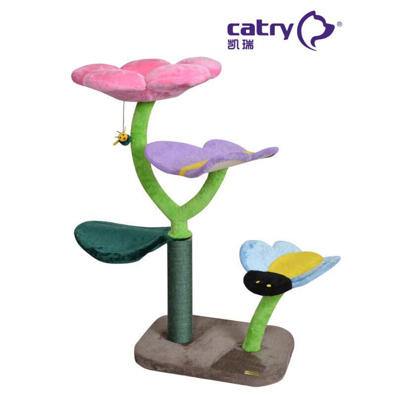 凯瑞蝴蝶花朵猫爬架猫玩具猫跳台猫抓柱猫抓板磨爪宠物猫咪用品