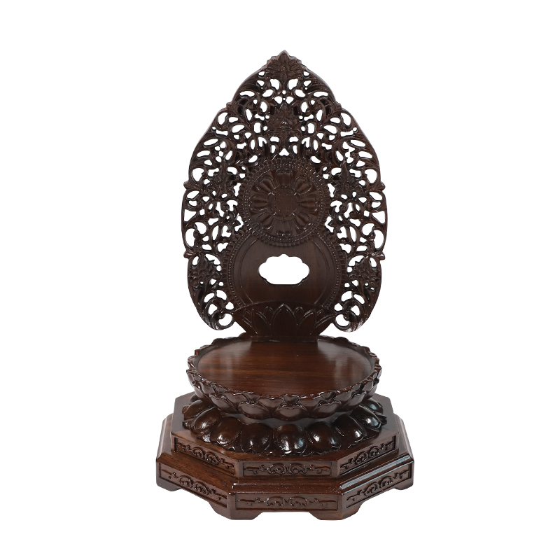 供奉座台神像佛像观音菩萨关公财神加高垫高托架实木底座莲花圆形