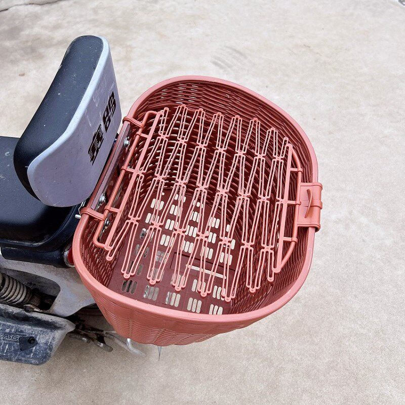 电动车后置车筐电摩车后尾挂篮加大书包车篓后用靠背菜篮子后尾箱