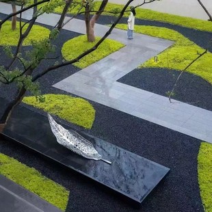 50斤户外庭院石子黑色砾石抛光花园造景碎石园林小石头景观铺路石