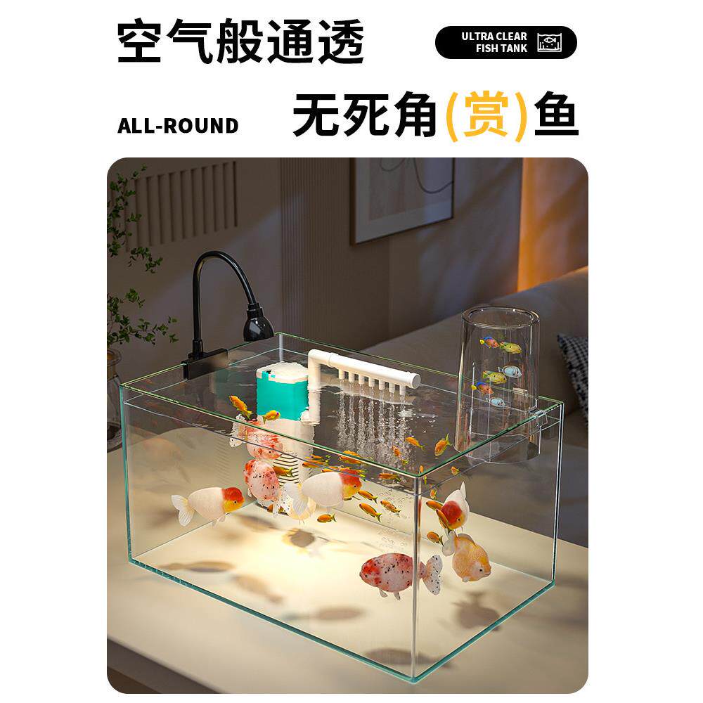 超白玻璃鱼缸小型客厅2025新款过滤制氧一体机生态造景桌面金鱼缸