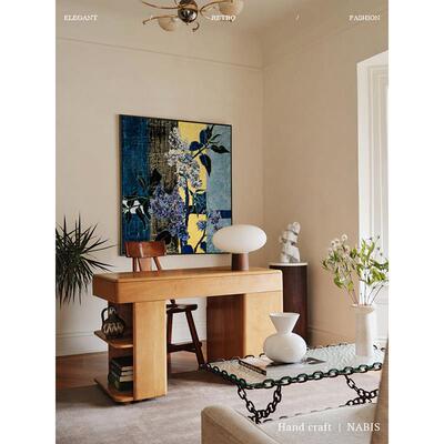 蜡笔派花朝月夕挂毯画客厅玄关装饰画法式中古风沙发边柜挂画