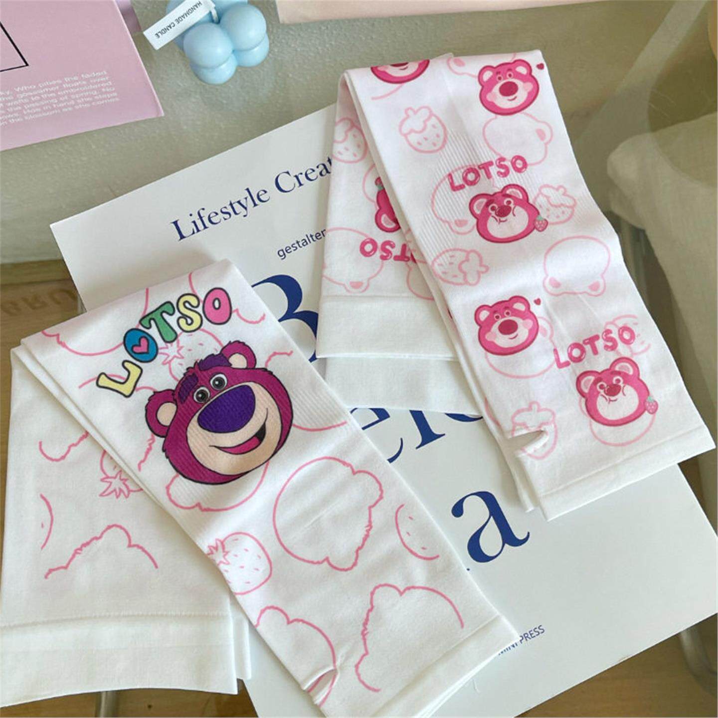 可爱高颜值草莓熊冰袖夏季儿童冰丝防晒袖套女生户外遮阳冰丝袖套