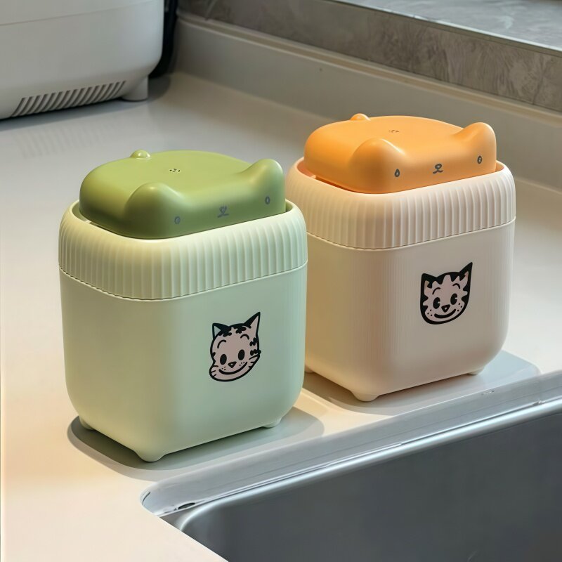 厨房小猫洗洁精按压出液盒厨房水槽分装瓶子百洁布碗刷液盒压取器