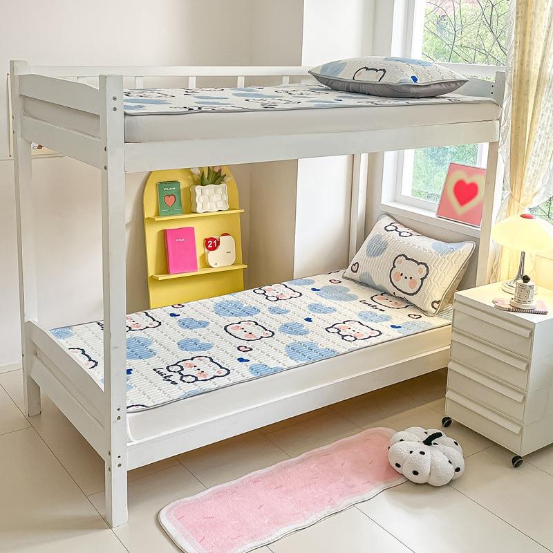 卡通乳胶凉席冰丝席可机水洗三件套学生宿舍床单人夏天软席子