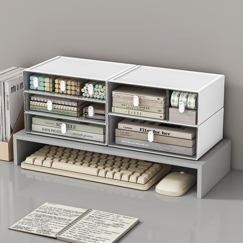 文具学生桌面收纳盒抽屉式整理杂物化妆笔书桌上手账笔筒置物架