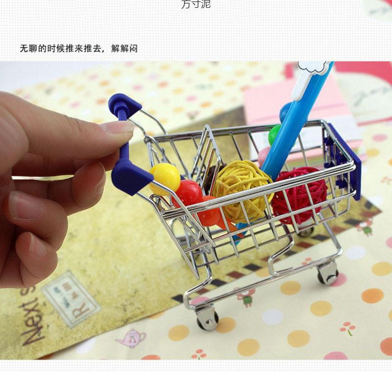 仿不锈钢迷你仿真购物车儿童玩具超市小推车可爱摆件桌面袖珍家居