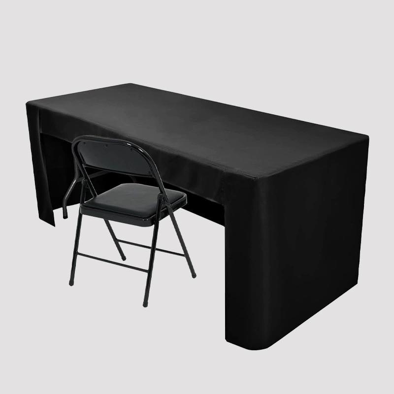 会议桌套长方形纯色台布办公室活动签到桌裙酒店会议桌罩纯色卷边