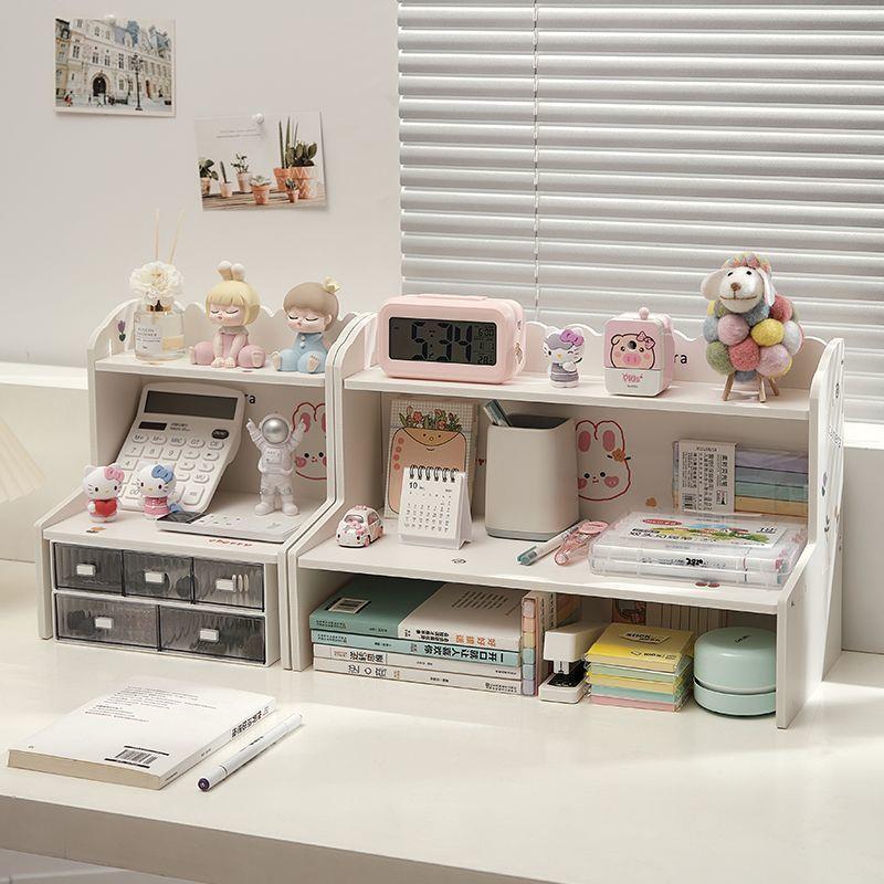 桌面双层置物架立牌展示架 多功能书桌化妆品办公室宿舍收纳架ins