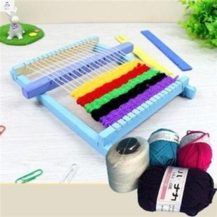 *.*。幼儿园儿童织布机微小型迷你纺线车手工编织简易模型棉线纺