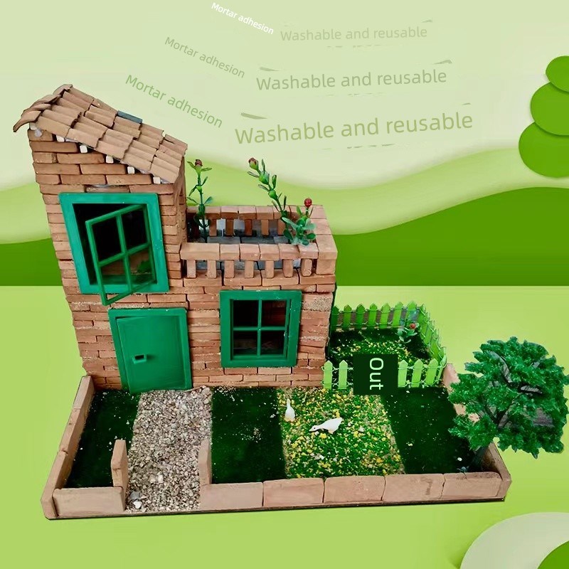 迷你小砖DIY小屋手工水泥墙梅森积木组装老房子模型
