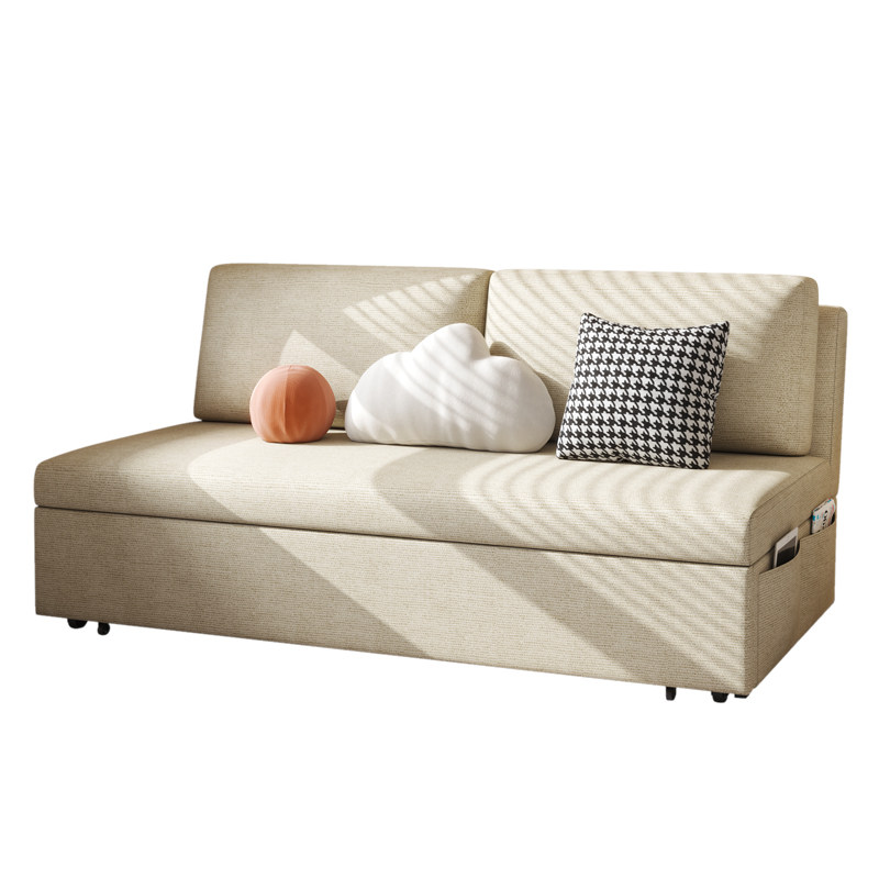 折叠式沙发床两用奶油风简约一米二卧室现代1.5米推拉小户型书房