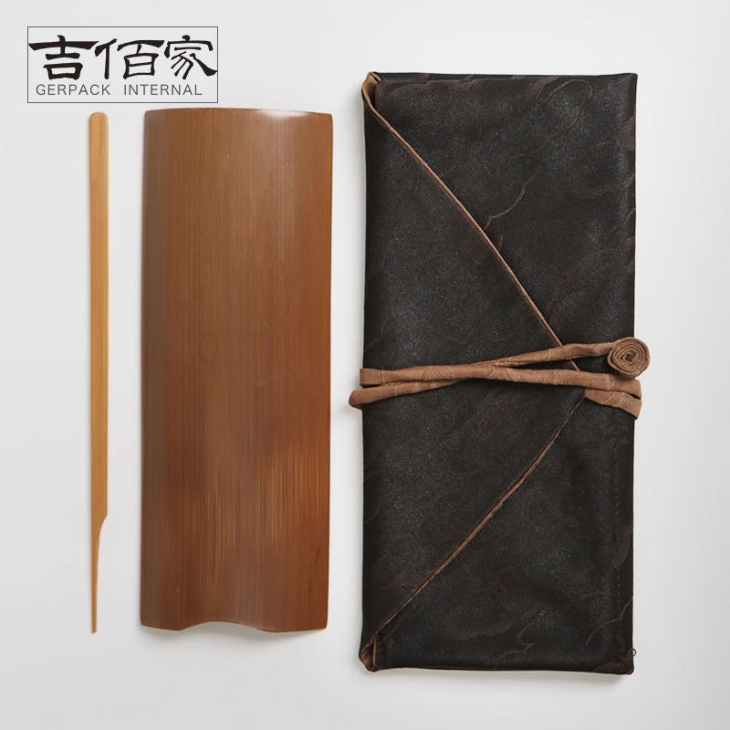 香云纱筷袋餐具茶则布袋家用便携袋茶匙汤匙筷子不锈钢日式汤匙包